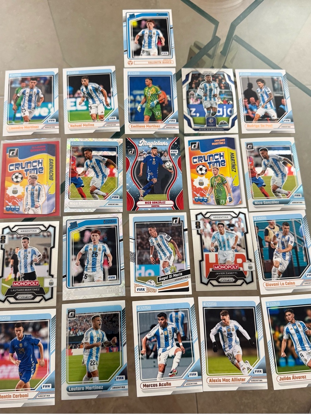 21 Argentina National Team soccer card lot FIFA World Cup Monopoly Donruss Optic